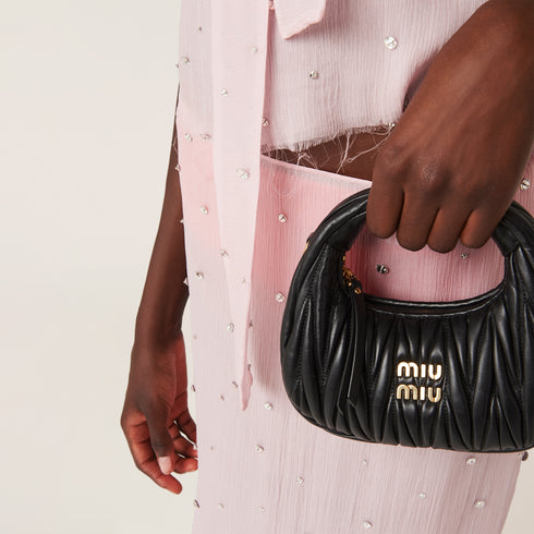 Miu Miu Wander matelassé nappa leather hobo mini-bag